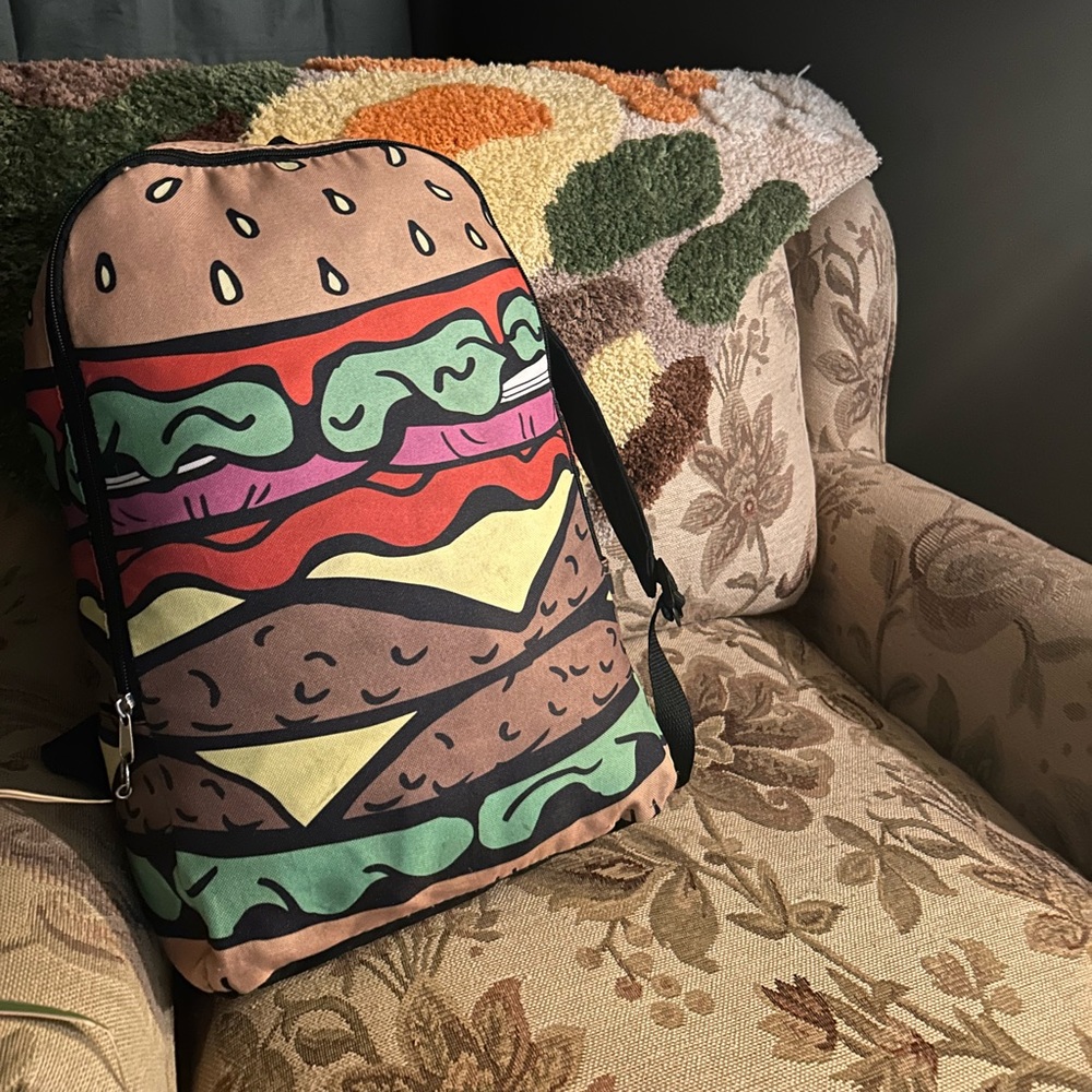 Cheeseburger and fries backpack